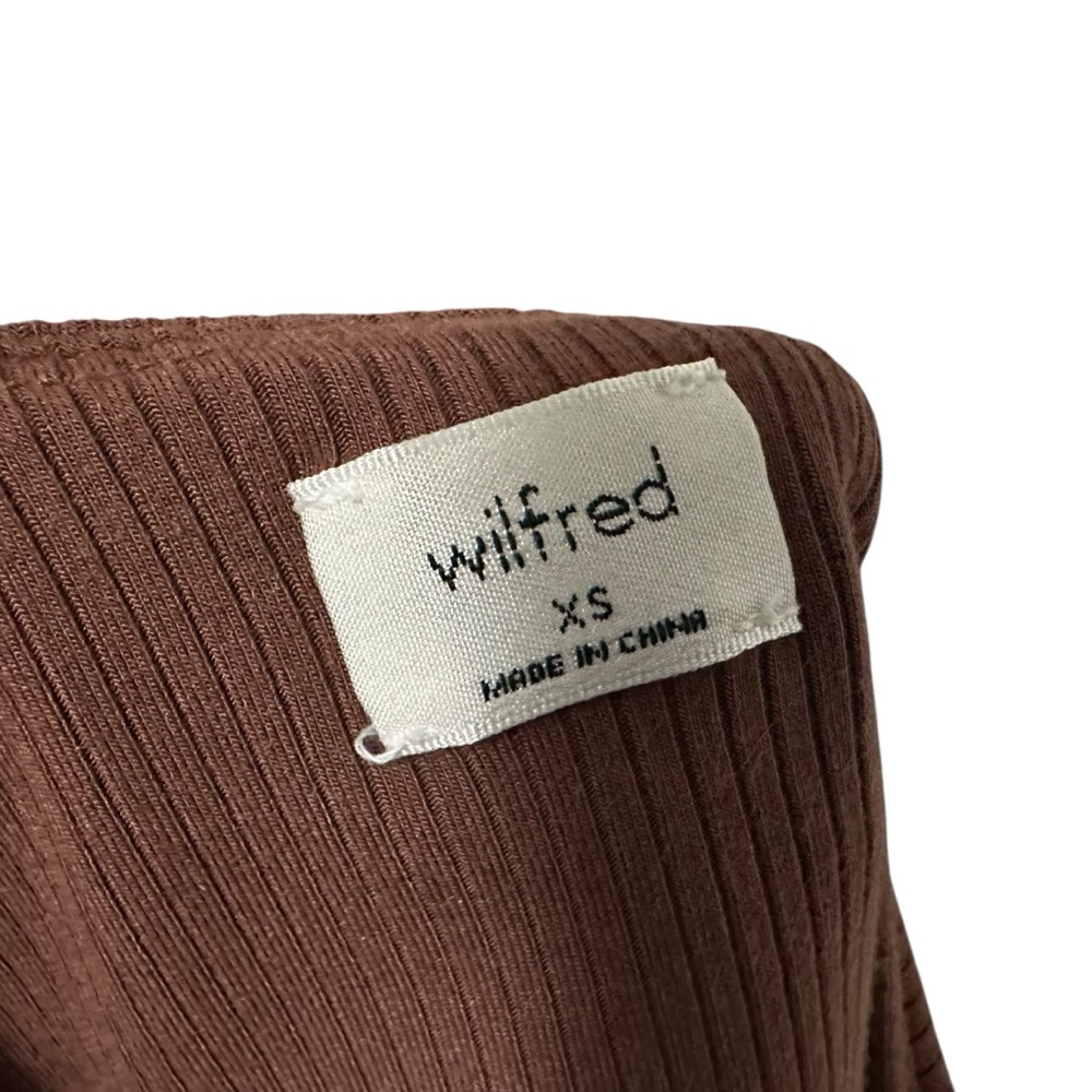 Aritzia Wilfred Womens Merci Ribbed Halter Cropped Top Size XS Brown - Picture 9 of 9